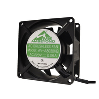 Ventilateur de refroidissement AC 80x80x38mm 110V 220V Étanche Double Roulement à Billes Faible Bruit Ventilateur Industriel ODM OEM