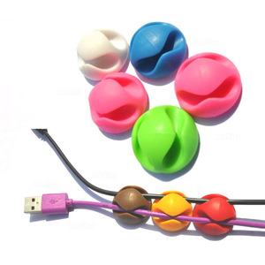 Onlyoa Colorful Reusable Office Home Use 5-Channel Desktop Silicone <strong>Desk</strong> Cable Organizer - Product Image 4