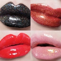 Gloss à lèvres vegan sans cruauté, marque privée, brillant transparent, paillettes roses, nude, logo personnalisé, format voyage, liquide minéral