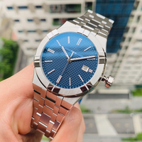 Montre mécanique automatique pour homme Turck, cadran Paris Stud, acier inoxydable, cristal saphir, chronographe à aiguilles, résistance à l'eau 200 m
