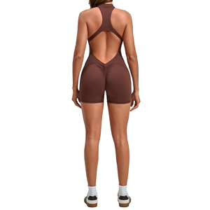 Pantaloni Sportivi da Yoga Aderenti Senza Cuciture con Zip per <span class=keywords><strong>Donna</strong></span>, Effetto Push-Up, Asciugatura Rapida, <span class=keywords><strong>Tuta</strong></span> Fitness Plissettata - Product Image 5