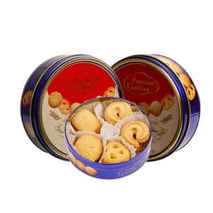 Wholesale 113.4G halal gluten free danish cookies tin assorted biscuits murray cookie