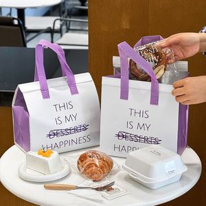 Sac isotherme en aluminium avec poignée de longueur de main et impression personnalisé, réutilisable, pour la cuisson, non tissé, à emporter - Product Image 1