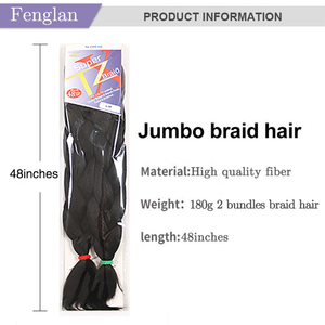 Extensiones de Cabello Sintético Preestirado para Trenzas, 48 Pulgadas, 180g, Textura <span class=keywords><strong>Jumbo</strong></span> Yaki, Sin Enredos, Fijación con Agua Caliente - Product Image 2