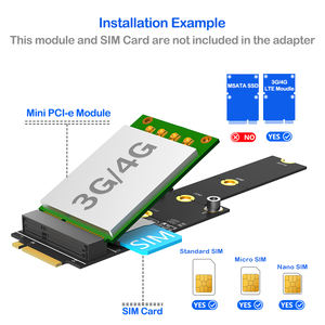 <span class=keywords><strong>M</strong></span>.2 Key-<span class=keywords><strong>M</strong></span> zu Mini PCI-e Adapter mit SIM-Kartensteckplatz (Standard/Micro/Nano) für Laptop & PC Netzwerkerweiterung 10Gbps PCB-Material - Product Image 5