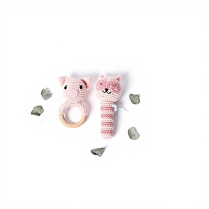 Hochet musical en coton bio pour bébé, jouet à crocheter, accessoire <span class=keywords><strong>photo</strong></span> nouveau-né, cadeau - Product Image 1