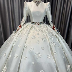 Vestido de Novia Musulmán Lscm75, Vestido de Encaje con Decoración de Patrones, Jancember - Product Image 4