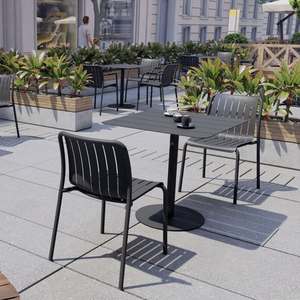 Conjunto de <span class=keywords><strong>Bistro</strong></span> Plegable para Exteriores, con Estructura de Aluminio Resistente y Madera de Teca, Ideal para Apartamentos, Hoteles y Parques - Product Image 3