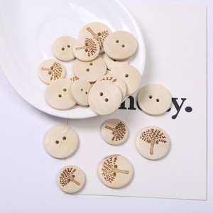 Bottoni Rotondi in Legno Fatti a Mano Stile DIY, Colore Solido, Due Fori, 20MM, Vendita all'Ingrosso - Product Image 3