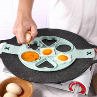Molde de Goma para Huevos de Grado Alimenticio FDA/LFGB, Resistente a Altas Temperaturas, Molde para Freír Huevos de 7 Cavidades, Ecológico, Fácil de Limpiar, para Hornear Panqueques