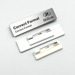 Stainless Steel Laser Rectangular Staff Name Tag, Customized Hotel Name <b>Badge</b> <b>Pin</b> Personalized Custom Metal Craft Gift - Product Image 3