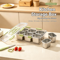 Boîte alimentaire portable grande capacité en acier inoxydable 304 avec poignée pour pique-nique en extérieur, boîte de rangement pour aliments de pique-nique