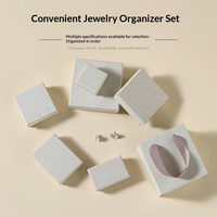 Boîte de rangement à bijoux vierge en papier recyclé texturé avec intérieur en mousse pour boucles d'oreilles, colliers et bagues – Vente en gros