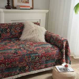Jeté de canapé en jacquard résistant aux griffes des chats, jacquard fleurs d'<span class=keywords><strong>iris</strong></span>, couverture de canapé épaisse vintage festive - Product Image 5