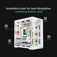 Caja de PC ATX de Vidrio Templado, Placa de Conexión Trasera, Fuente de Alimentación Lateral, GPU de 430 mm, Refrigeración Líquida de 360 mm, 7 Ranuras
