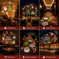 Projecteur Gobo LED publicitaire extérieur 200W avec zoom, rotation à 360° et effet arc-en-ciel, IP65, 10 canaux DMX, lumière de projection de Noël