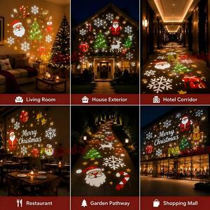 200W LED Advertising Outdoor Zoom Gobo <strong>Projector</strong> with <strong>360</strong> Rotation &amp; Rainbow Effect IP65 10CH DMX Christmas Projection Light - Product Image 6