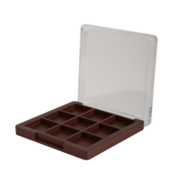 Palette de fards à paupières transparente, étui carré vide pour blush, boîte à fards à paupières 9 compartiments pour emballage de maquillage, couleur nude