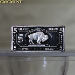 Großhandel Metall münze 5 gramm Buffalo Bar Bullion Custom Challenge Münzen - Product Image 1