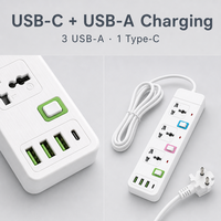 Prise de courant pour téléphone portable, Type-C, charge rapide, interface USB universelle, multiprise en cuivre, adaptateur d'extension pour usage domestique