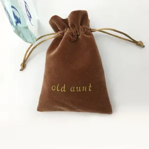 Promotional Cheap Price Brown Velvet Draw String Velvet Bag For Gift