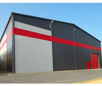 Bâtiment préfabriqué en acier moderne et économique, garage, abri de rangement pour voitures, atelier, entrepôt à structure en acier rouge
