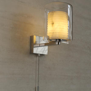 Lámpara de pared minimalista moderna, pantalla de cristal, LED E27, control de interruptor para sala de estar y dormitorio - Product Image 3