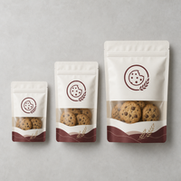 Sacs à biscuits personnalisés avec logo, sacs thermoscellables de qualité alimentaire pour pâtisseries, beignets, gâteaux, biscuits avec fenêtre transparente