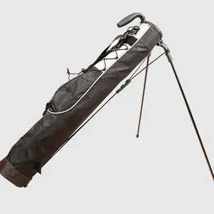 Groothandel Luxe Custom Zwarte Kleur Nylon Golftas Hoge Kwaliteit Golf Sunday Bag Met Fiber Stand