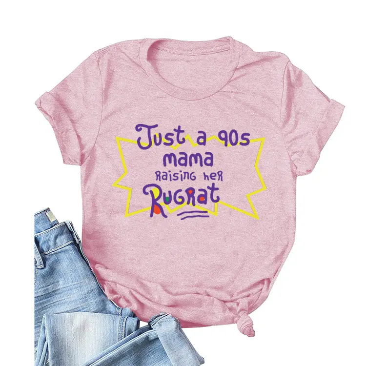 T-shirt pour femme, ample, décontracté, nouveau Style Just A 90s, mom créateur, 2021