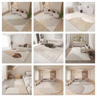 Tapis mural grand format de luxe nordique, ensembles de tapis épais, en cachemire et polyester, fabriqués à la machine, simplicité chic pour le salon