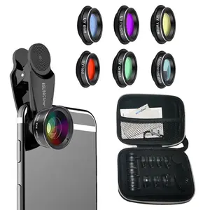 Nouveaux accessoires de photographie de téléphone incontournables de voyage 15 en 1 Kit d'objectif de caméra de téléphone UV CPL filtre kaléidoscope ensemble d'objectifs grand Angle