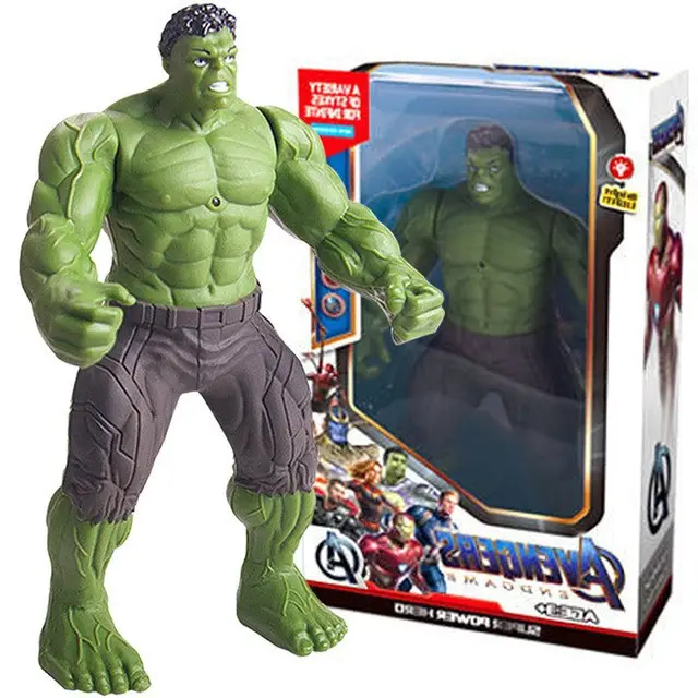 MUÑECA figuras de acción Capitán América Spider Man Irond Man Green Giant Destroyer juguete luminoso hecho a mano