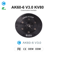Actionneur robotique léger à couple élevé CubeMars AK60-6 V3.0 KV80 380g 61 Engrenage planétaire Résistant aux chocs pour AGV Drone
