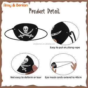 <span class=keywords><strong>Pirate</strong></span> Eye patch feltro nero Captain patch Cross Knife Eyepatch puntelli Cosplay pirata per il tema del pirata del partito - Product Image 6