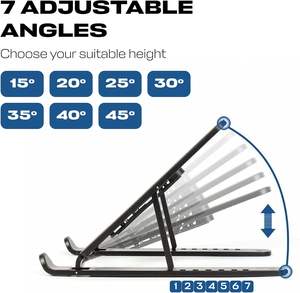 Soporte Vertical Ajustable de Aluminio para Laptop de 7 Niveles, Soporte para Laptop de Escritorio con Capacidad Máxima de 15.6 Pulgadas - Product Image 2