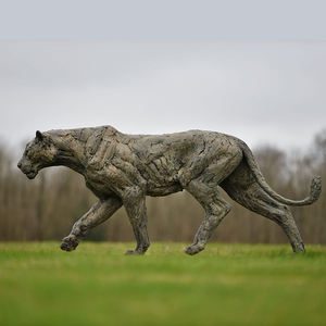 Célèbre Design Extérieur et Décor De Jardin En Bronze Coulé Statue Noire De Panthère Grandeur Nature - Product Image 4