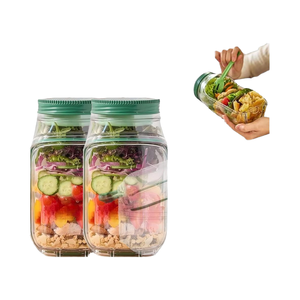 Xách Tay <span class=keywords><strong>Salad</strong></span> Thực Phẩm Lưu Trữ Jar Ban Đầu Bpa Miễn Phí <span class=keywords><strong>Salad</strong></span> Pod Container Side Mở Với Nắp - Product Image 1