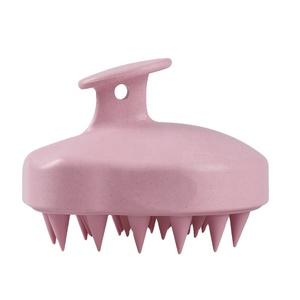 Wheat Straw Eco Friendly Hairbrush Head Massage Hair Wash Shampoo <b>Brush</b> Scrubber Silicone Scalp Massager <b>Scrub</b> <b>Brush</b> - Product Image 1