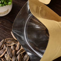Sac de rangement refermable écologique en papier kraft brun avec fermeture à glissière pour noix, café, snacks, emballage alimentaire