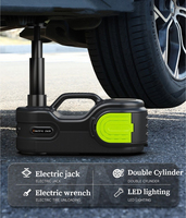 Cric électrique 12V 5T pour voiture avec clé de réparation de pneus, outil mécanique à percussion, lumière LED, kit cric électrique pour voiture