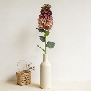 도매 타워형 수국 줄기 번트 효과 사실적인 인조 꽃 내구성 있는 꽃 장식 거실 웨딩용 - Product Image 4