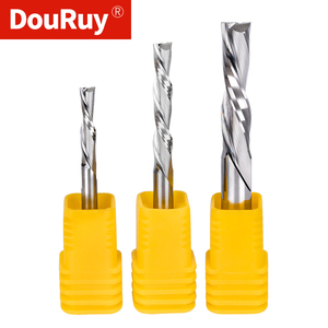 Cacbua vonfram <span class=keywords><strong>CNC</strong></span> xuống cắt Bộ định tuyến bit cuối nhà máy douruy rắn cacbua hai sáo trái xoắn ốc cắt bit - Product Image 5