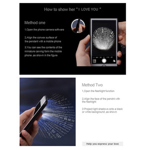 Venta al por mayor logotipo personalizado nuevo estilo oblicuo forma de corazón 100 idiomas te amo proyector Collar para 2024 regalo del Día de San Valentín - Product Image 6