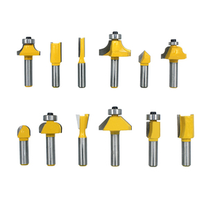 12pcs 8mm <b>Router</b> Bit Set Trimming Straight Milling Cutter Flush Straight Tool for DIY <b>Woodworking</b> Woo - Product Image 1