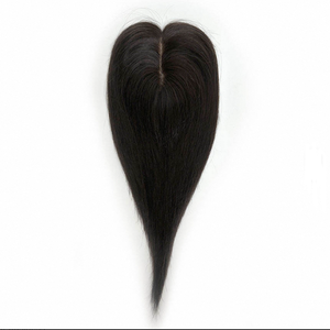 Perruque toupet en cheveux humains à clipser de 12 pouces, mi-longue et droite, noir naturel brun, WIGTS, bonnet léger de qualité supérieure, design respirant - Product Image 3