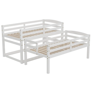 <span class=keywords><strong>Lit</strong></span> superposé triple en bois massif moderne <span class=keywords><strong>pour</strong></span> enfants avec design convertible et étagères de rangement - Product Image 6