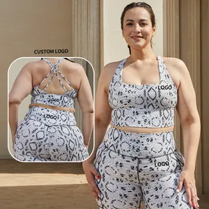 Custom Snake Print Neues Design Active wear Plus Size Nachhaltige umwelt freundliche Plus Size Active wear für Frauen ohne Logo