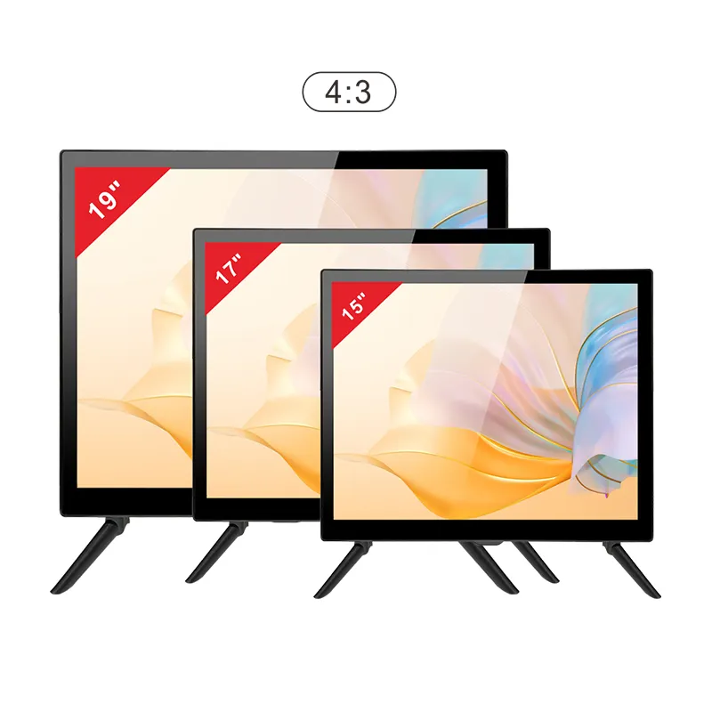 Tv tenaga surya dc 12v 22 24 inci tv led Guangzhou produsen televisi kaca ganda 19 inci 27 inci TV kecil