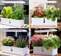 Système de culture intérieur moderne Bluetooth avec arrosage automatique, pot de culture LED et lumière de croissance pour poteau télescopique, idéal pour bureau et maison
